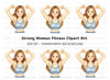 Strong Woman Fitness Power Clipart Bundle