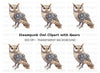 Steampunk Owl Mechanical Bird Clipart Bundle