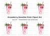 Strawberry Smoothie Clipart Bundle