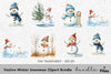 Cute Snowman Winter Clipart Bundle