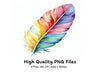 Vibrant Rainbow Feathers Clipart Bundle