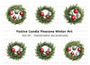 Christmas Wreaths with Ornaments Clipart Bundle