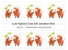 Cute Highland Cows with Dandelion Clipart Bundle