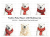 Festive Polar Bear Clipart Bundle