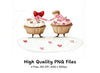 Valentine's Day Cupcake Couple Clipart Bundle
