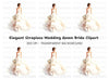 Elegant Bride in Strapless Gown Clipart Bundle