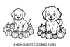 Cute Puppy and Pumpkins Coloring Books