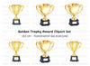Golden Trophy Awards Clipart Bundle
