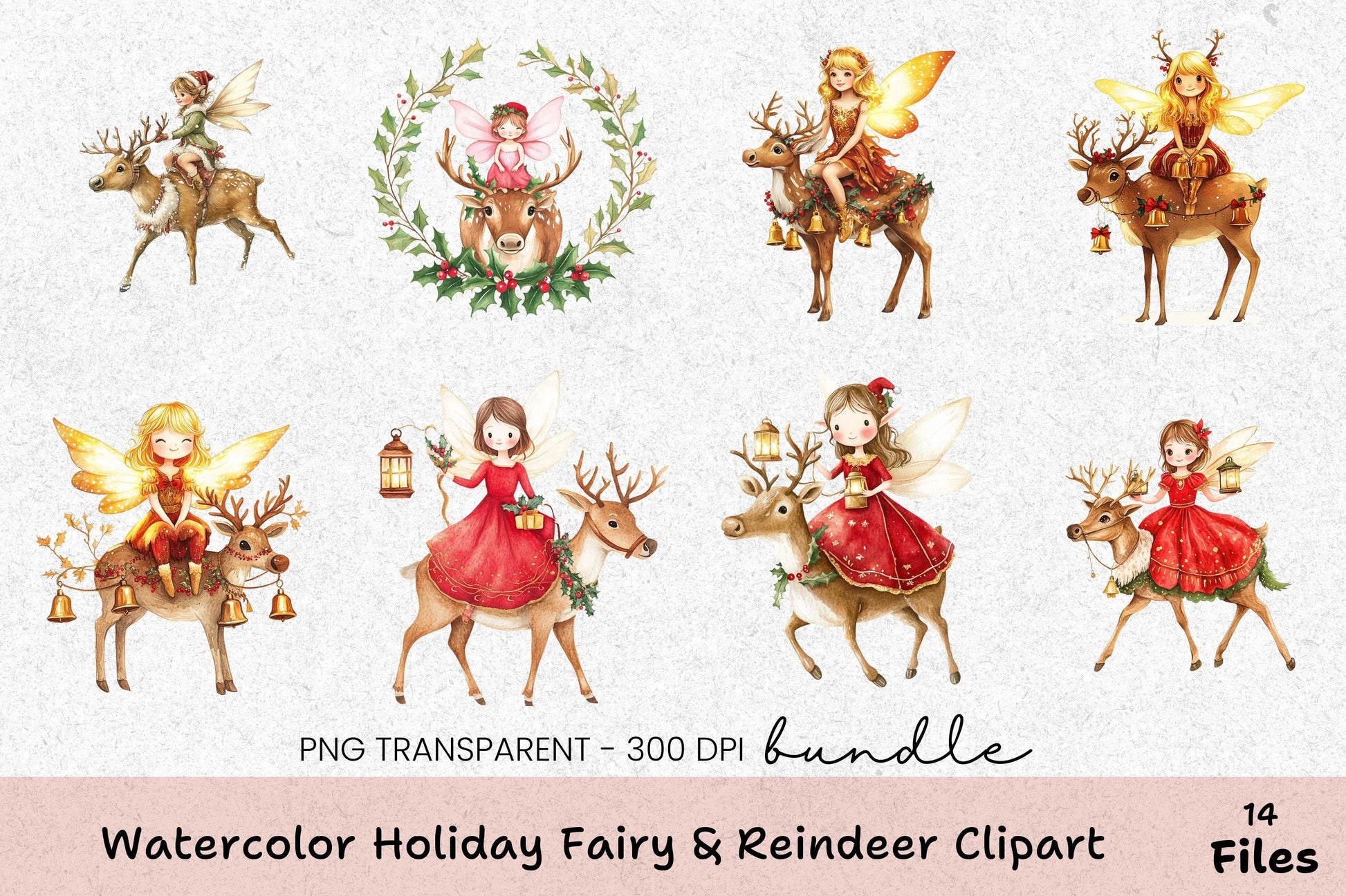 Holiday Fairy & Reindeer Clipart Bundle - CraftNest - Digital Crafting and Art