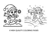 Happy Elf in Snow Coloring Books