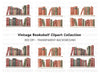 Vintage Bookshelf Clipart Bundle