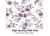 Elegant Purple Floral Clipart Bundle