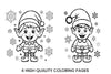 Cute Christmas Elf and Snowflakes Coloring Books
