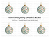 Holly Berry Christmas Ornament Clipart Bundle