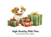 Sweet Puppies with Christmas Gifts Clipart Bundle