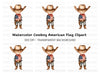 Cute Cowboy with American Flag Clipart Bundle