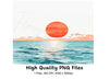 Minimalist Sunset Over Ocean Clipart Bundle