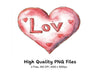 Pink 3D Love Heart Clipart Bundle