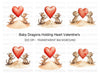Baby Dragons with Hearts Clipart Bundle
