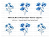 Elegant Blue Flowers Clipart Bundle