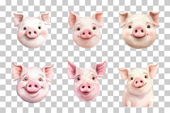 Funny Pig Face Clipart Bundle - CraftNest - Digital Crafting and Art