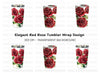 Elegant Red Roses Tumbler Clipart Bundle