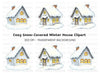 Winter Houses Clipart Bundle