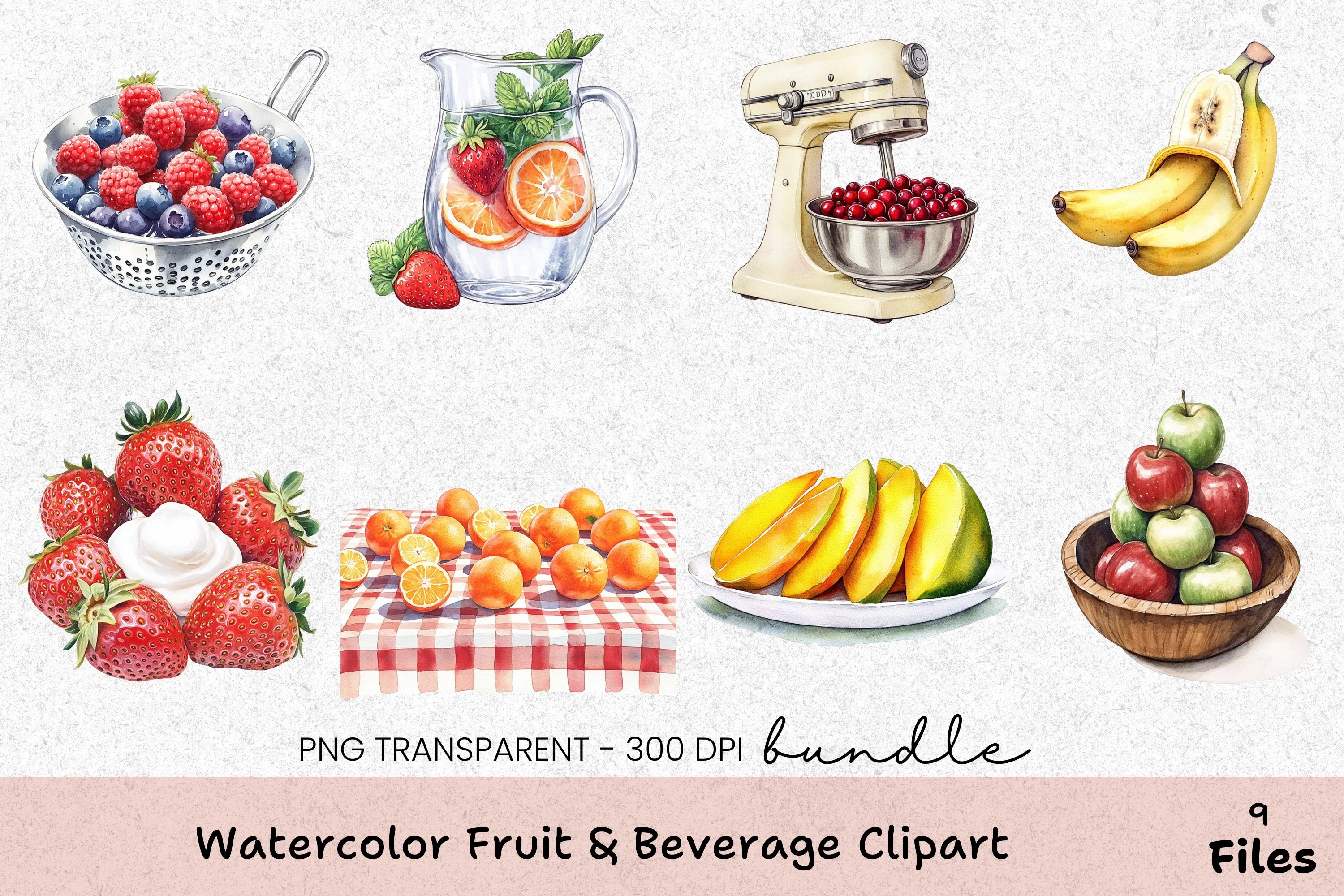 Fruit & Beverage Clipart Bundle - CraftNest - Digital Crafting and Art
