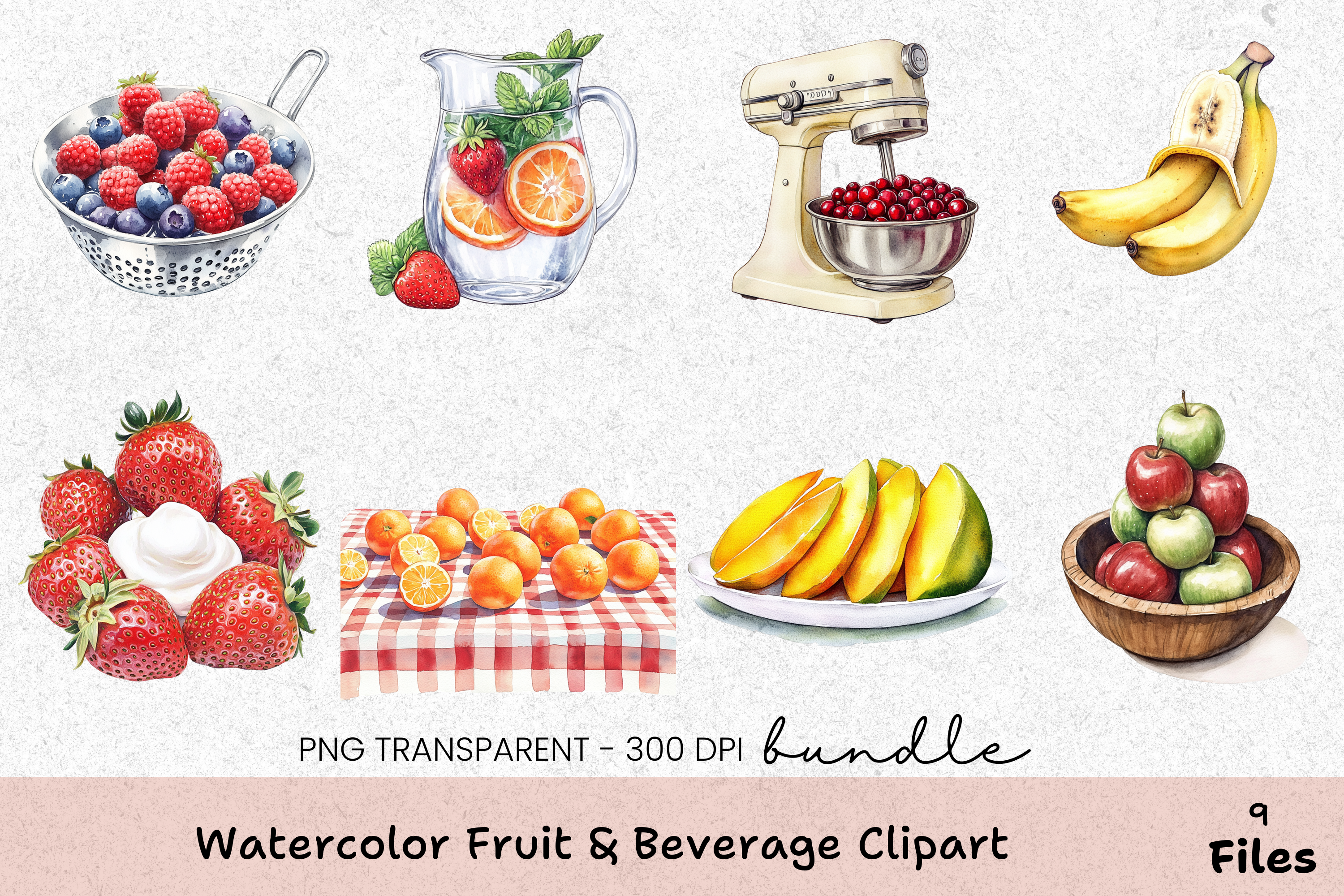 Fruit & Beverage Clipart Bundle