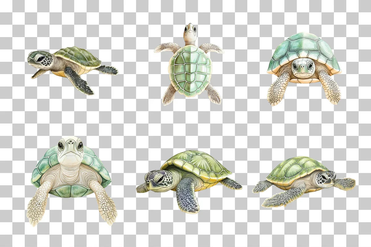 Baby Sea Turtle Nursery Clipart Bundle - CraftNest - Digital Crafting and Art