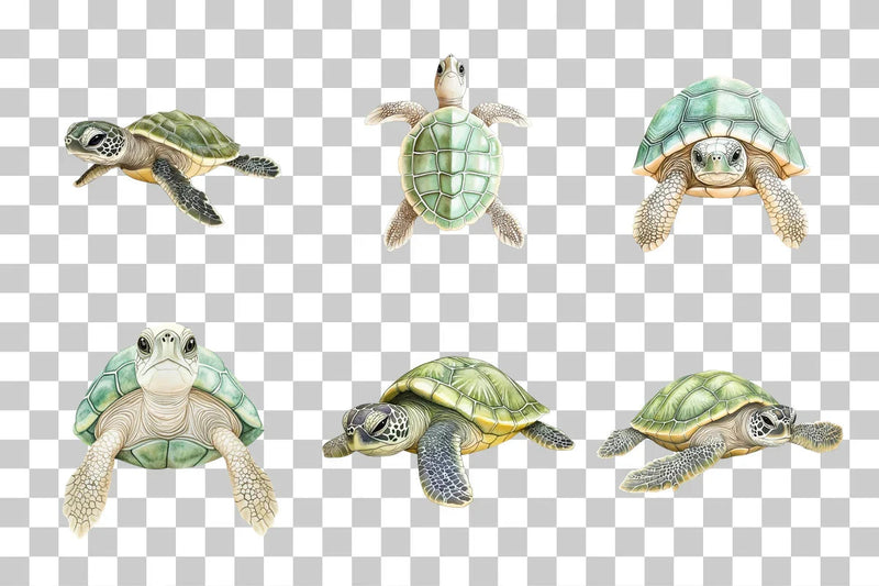 Baby Sea Turtle Nursery Clipart Bundle - CraftNest - Digital Crafting and Art