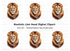 Fierce Lion Head Clipart Bundle