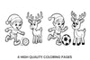 Elf and Reindeer Soccer Coloring Books