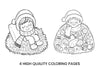 Cute Sleeping Baby Winter Coloring Books