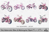 Pink Motorcycles Clipart Bundle