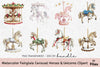 Fairytale Carousel Horses & Unicorns Clipart Bundle