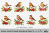 Festive Robin Bird and Holly Berry Clipart Bundle