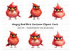 Angry Red Bird Clipart Bundle