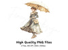 Vintage Lady With Umbrella Clipart Bundle