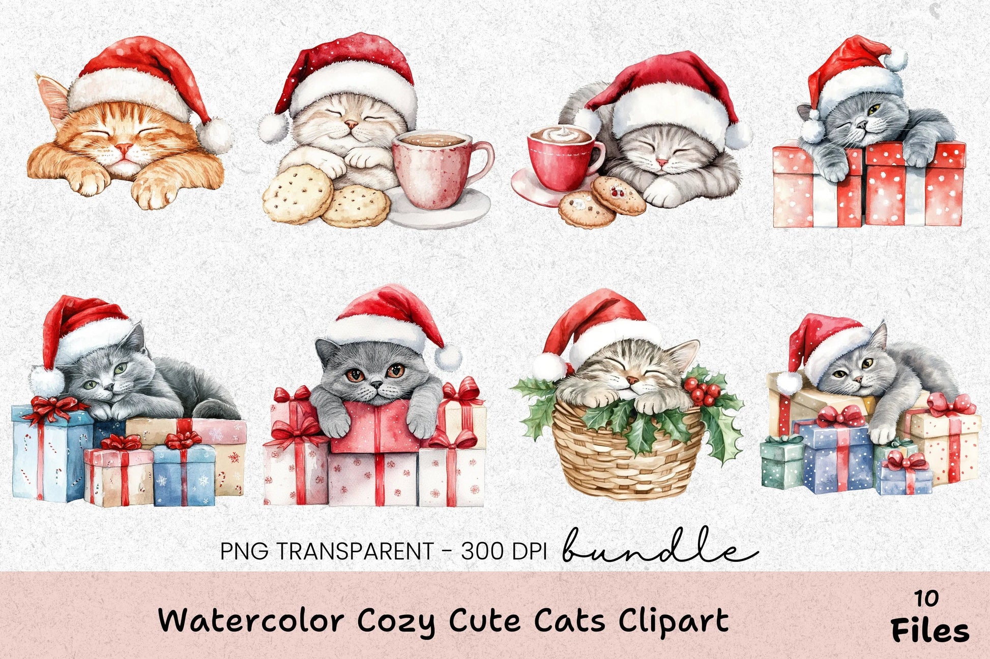 Cozy Cute Cats Clipart Bundle - CraftNest - Digital Crafting and Art