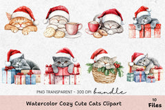 Cozy Cute Cats Clipart Bundle - CraftNest - Digital Crafting and Art