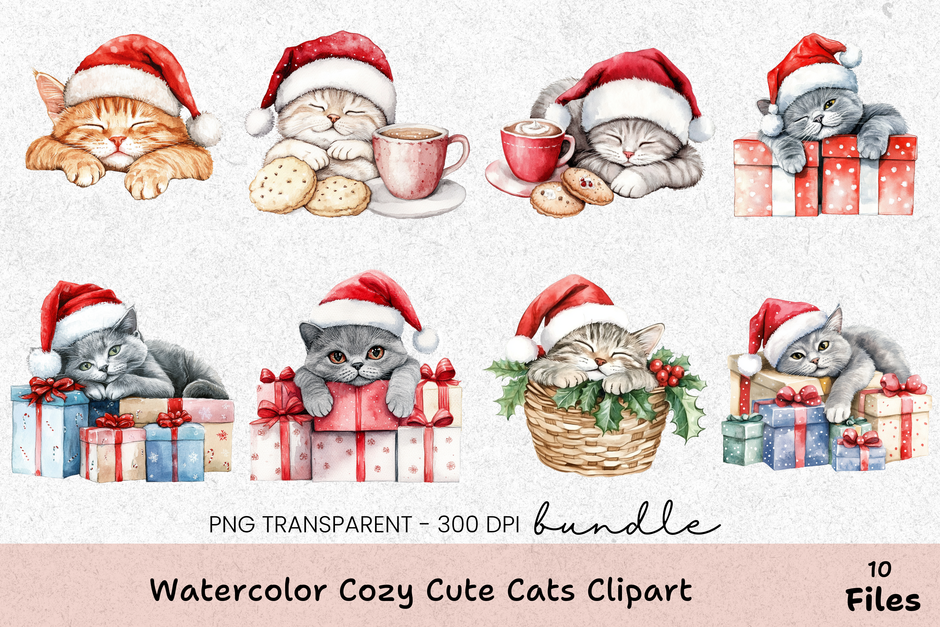 Cozy Cute Cats Clipart Bundle