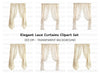 Elegant Lace Curtains Clipart Bundle