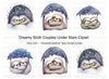 Dreamy Sloth Couple Clipart Bundle