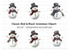 Festive Snowmen with Plaid Accessories Clipart Bundle