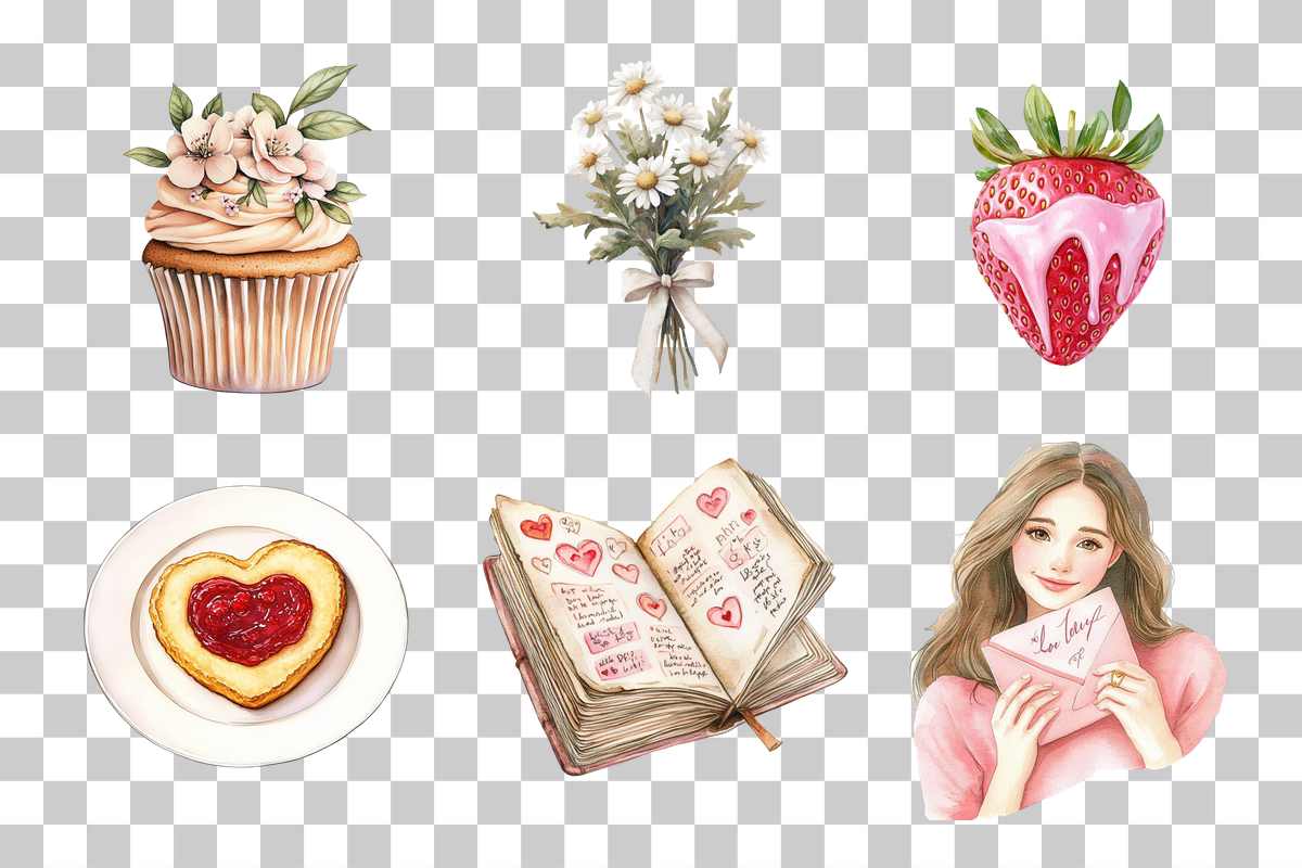 Valentine’s Day Watercolor Clipart Bundle