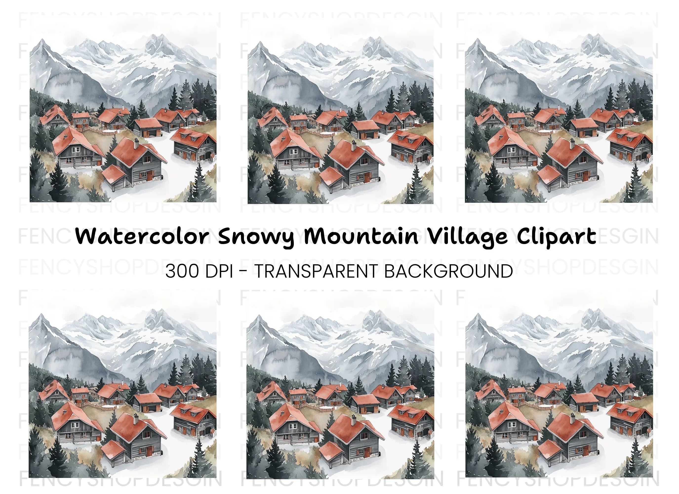 Alpine Village Clipart Bundle