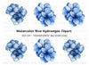 Vibrant Blue Hydrangea Clipart Bundle