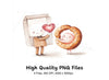 Sweet Milk and Donut Love Clipart Bundle