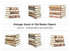 Vintage Book Stacks Clipart Bundle